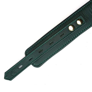 Détail du Packshot à plat du Collier Courbé Mossy Chic couleur vert et noir avec anneau doré