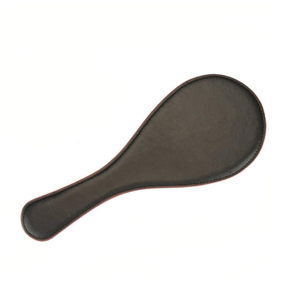 Packshot d'un Paddle Ovale en Cuir Rouge sur la Face en Cuir Noir