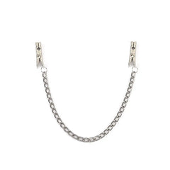 Pinces à tétons BDSM en métal argenté avec chaîne centrale – accessoires fétichistes Liebe Seele