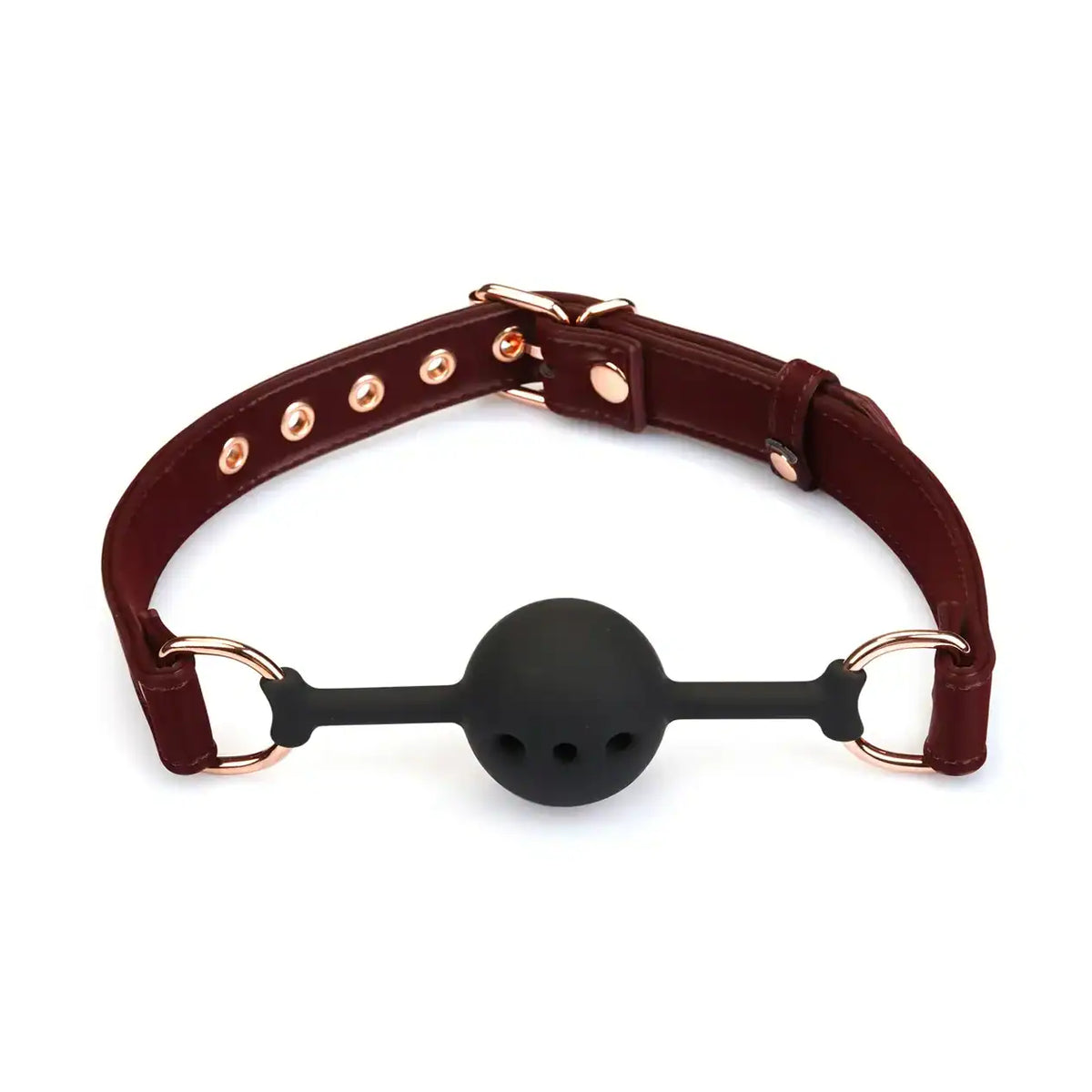 LIEBE SEELE - Bâillon Boule Metallic Bordeaux