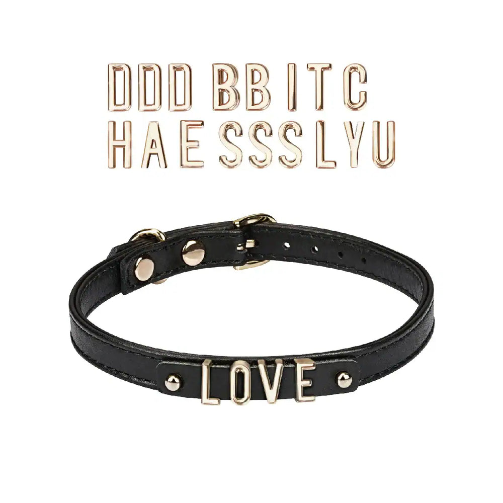 LIEBE SEELE - Lederhalsband mit abnehmbaren Buchstaben