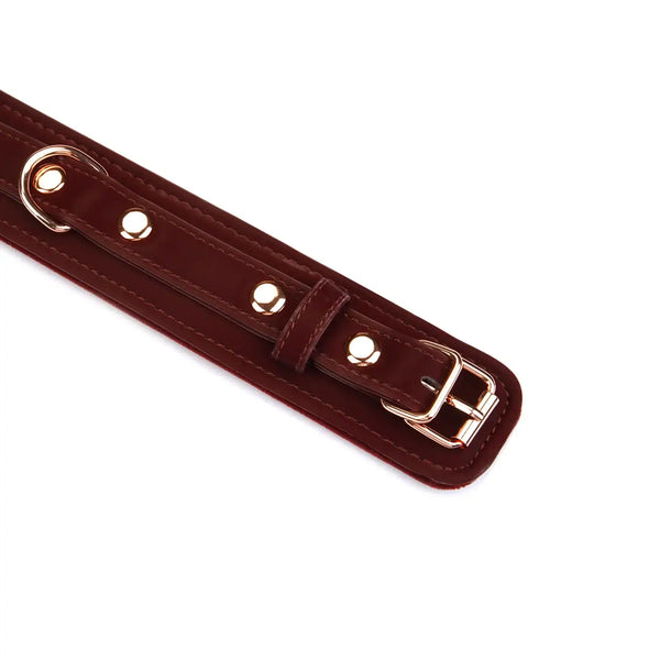 LIEBE SEELE - Halsband mit Leine Metallic Bordeaux