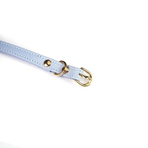 LIEBE SEELE - Choker Leder Blau BITCH