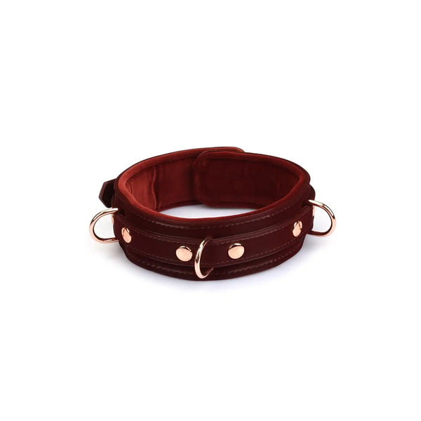 LIEBE SEELE - Halsband mit Leine Metallic Bordeaux