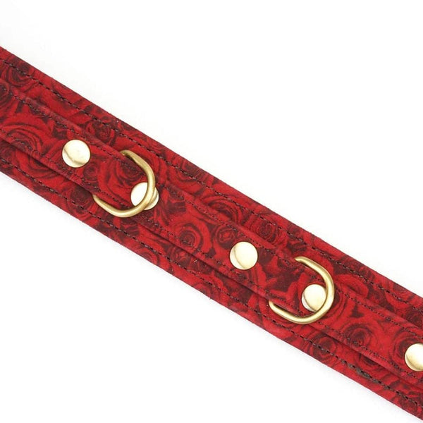Set collier et laisse Kinbaku Ukiyo-e en cuir suédé d'agneau, élégant et fonctionnel. Confort supérieur et résistance. Fusion entre l’art traditionnel japonais et les jeux BDSM modernes.