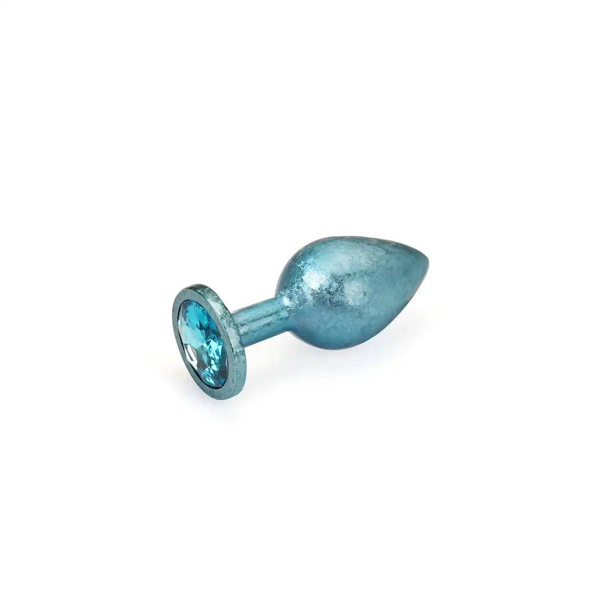Plug anal en aluminium LIEBE SEELE coloris rose avec base évasée ornée d’une pierre, présenté sur fond blanc