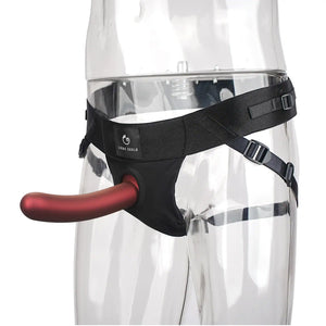 LIEBE SEELE - WINE RED Harness Strap-On with Dildo
