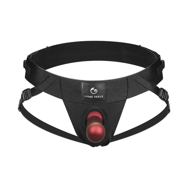 LIEBE SEELE - WINE RED Harness Strap-On with Dildo