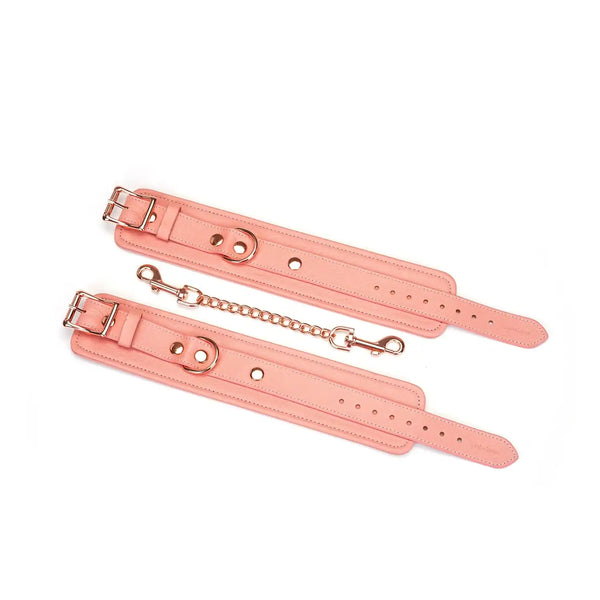 Packshot Menottes Chevilles Rose en Cuir