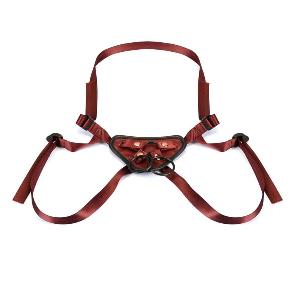 Packshot d'une Harnais Strap-On en Cuir Rouge