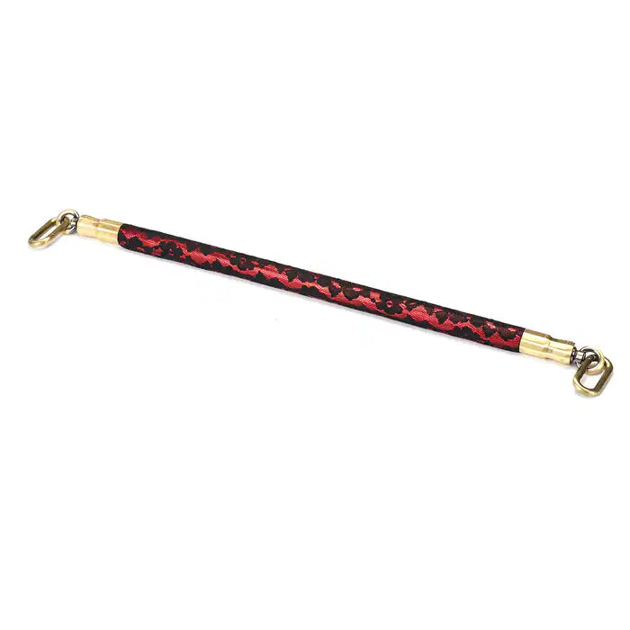 Barre d'écartement de 50 cm en Simili Cuir Rouge Recouverte de Dentelle Noire détails et attaches en métal doré