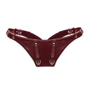 Packshot du Devant d'une Ceinture Harnais en Cuir couleur Rouge