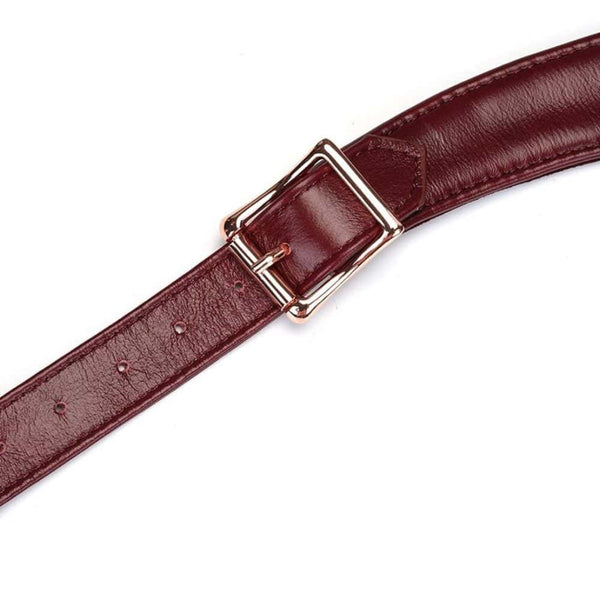 Détail du Packshot d'une Ceinture Harnais en Cuir couleur Rouge