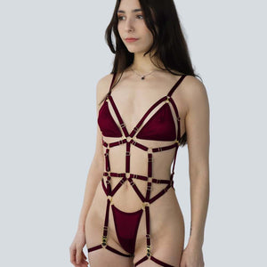 LOU MANESSE - Harnais Lingerie Amovible Sofia Rouge