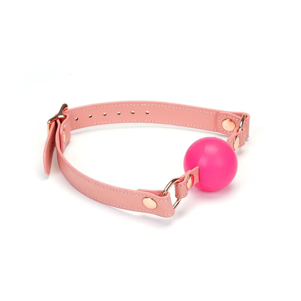 Packshot Baillon GAG en Cuir Rose et Boule en Silicone Rose
