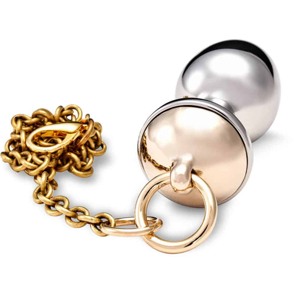 Plug anal ROSEBUDS® avec tétine en bronze, chaîne de 30 cm. Bijou anal de luxe pour hommes et femmes, conçu pour offrir une stimulation intense et raffinée avec une pénétration et un poids idéals.