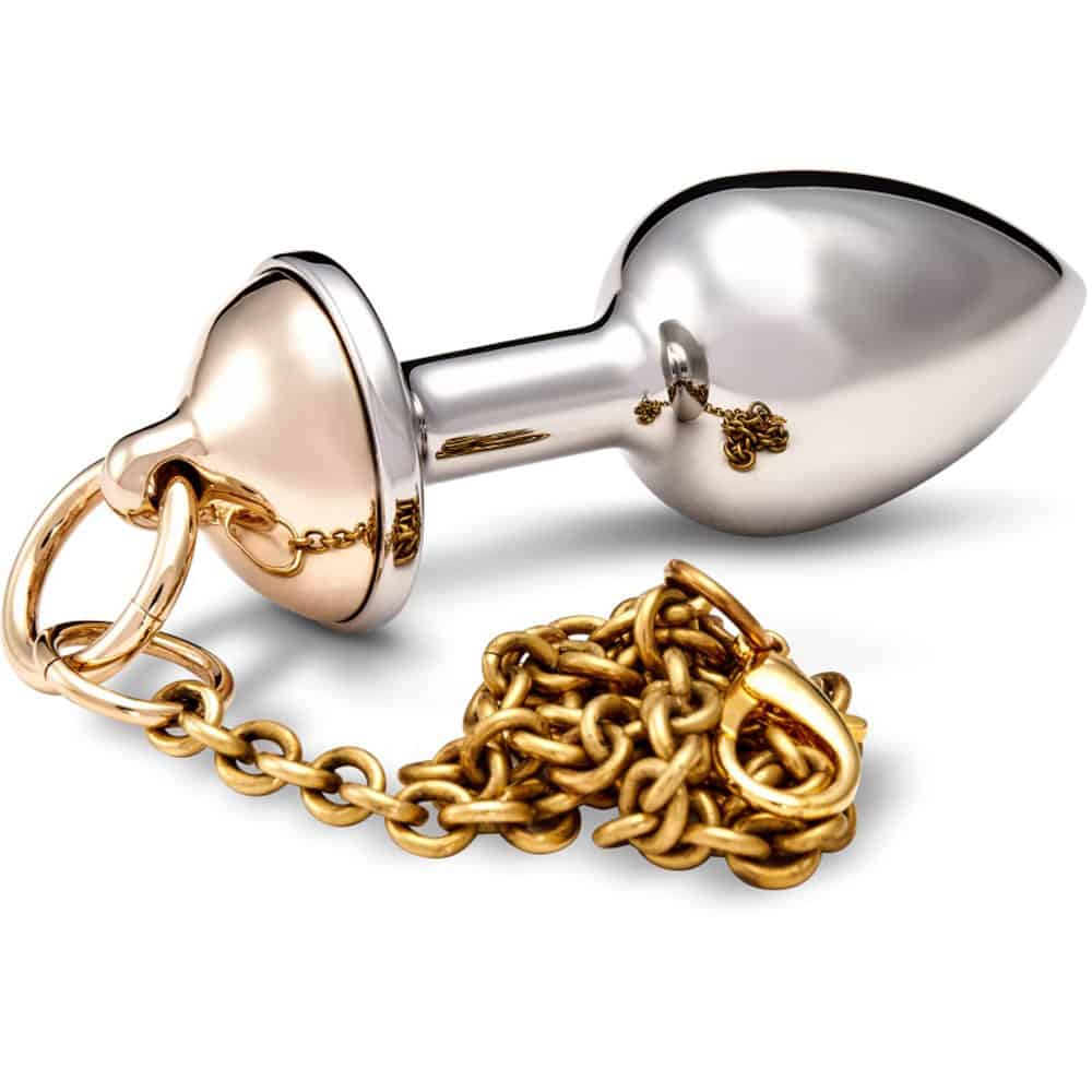 Plug anal ROSEBUDS® avec tétine en bronze, chaîne de 30 cm. Bijou anal de luxe pour hommes et femmes, conçu pour offrir une stimulation intense et raffinée avec une pénétration et un poids idéals.