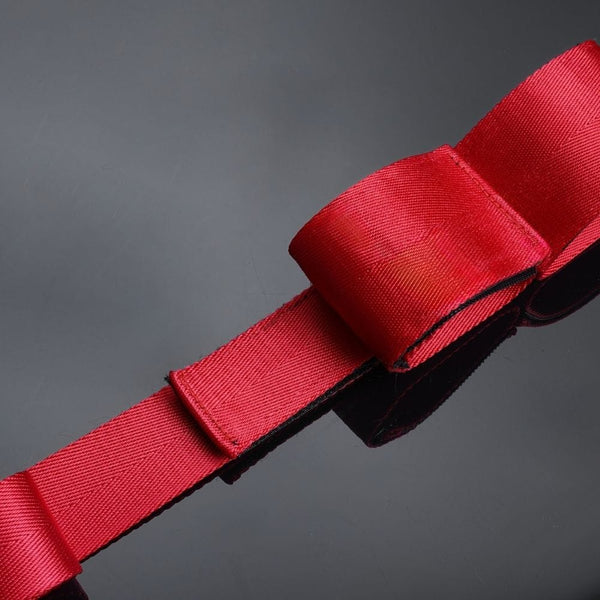Détail sur une Sangle du Packshot de Sangles Hogtie Bondage en Rubans Rouges