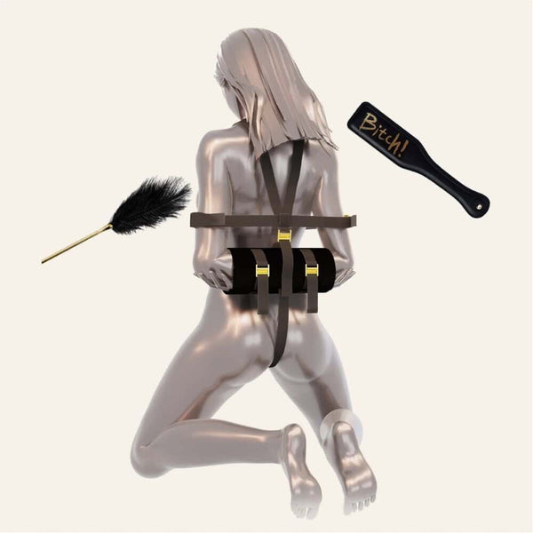Bondage Shibari Takate Kote simplifié Boucles en alliage de zinc galvanisé Sangles en polyester résistantes et Sangle intime détachable