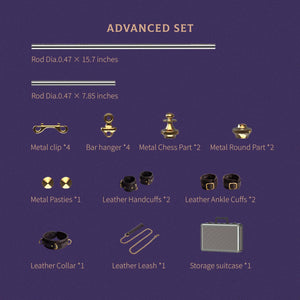 Set d’accessoires BDSM UPKO Advanced Set avec barres métalliques, accessoires en cuir et mallette de rangement Brigade Mondaine Paris