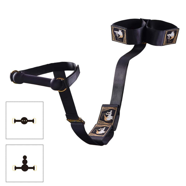 Sangle de retenue des mains et Sangle de retenue des pieds avec trois Accessoire bâillon en nylon