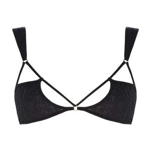 Packshot d'un Soutien-Gorge Triangle avec Lanières en Dentelle Couleur Noir