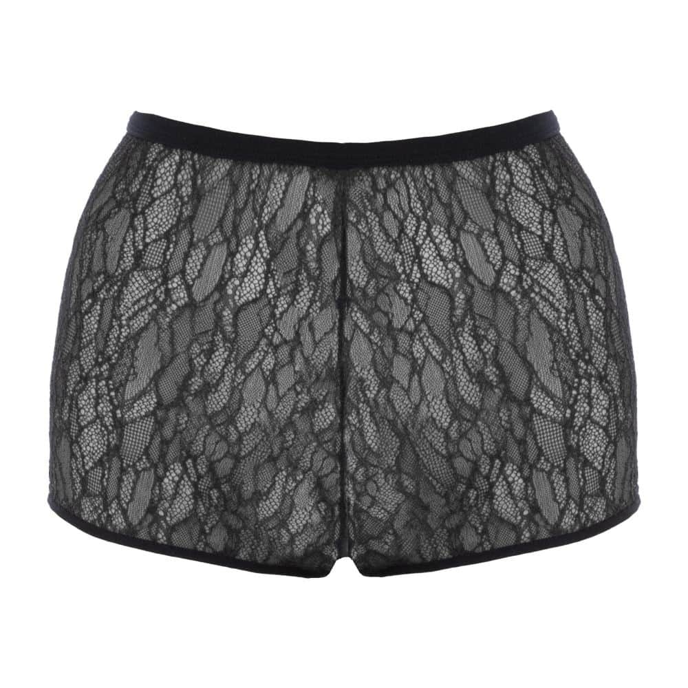 Packshot du Devant d'un Shorty en Dentelle Couleur Noir