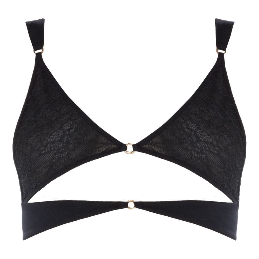 Packshot du Devant d'un Soutien-Gorge sans Armature couleur Noir avec Dentelle