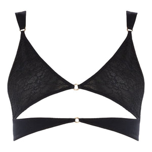 Packshot du Devant d'un Soutien-Gorge sans Armature couleur Noir avec Dentelle