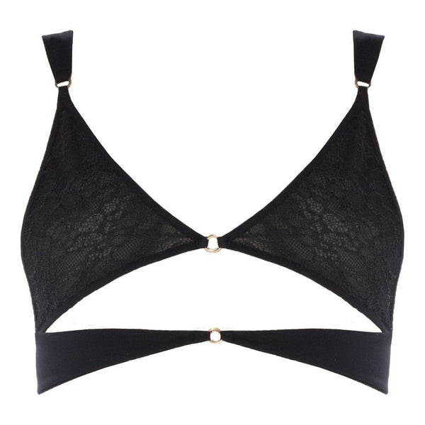 Packshot du Devant d'un Soutien-Gorge sans Armature couleur Noir avec Dentelle