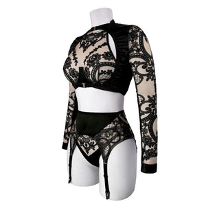 SCHWARZES LEER - Oh My Goth Strumpfhalter