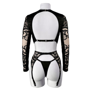 SCHWARZES LEER - Oh My Goth Strumpfhalter
