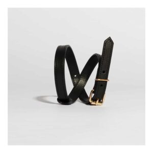 Armband oder Halskette Chocker aus schwarzem Leder Effekt schmalen Gürtel mit goldenen Clip DOMESTIQUE bei Brigade Mondaine