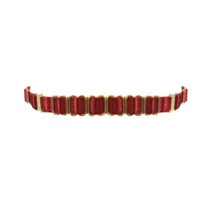 Collar elástico de raso rojo con detalles dorados BORDELLE en Brigade Mondaine