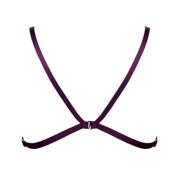Open bra in burgundy elastic by ELF Zhou London