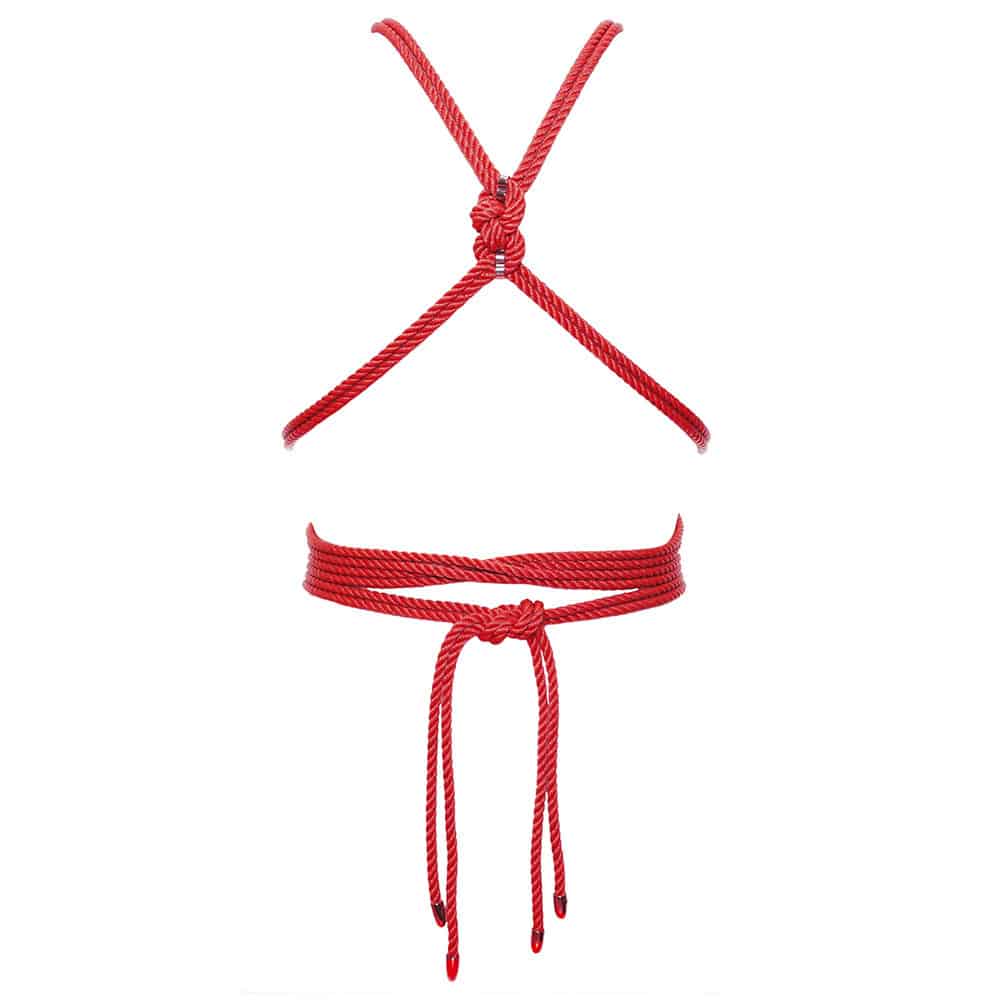  Rope Self-Tying Bondage lingerie,Rope Harness DIY,Chest Harness  Tie (M, red) : Handmade Products