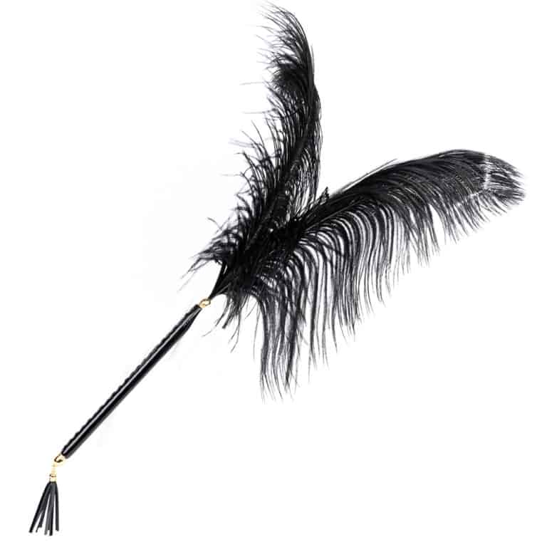 Chatouillez et caressez votre amant avec notre Rica Feather Teaser! Avec des plumes d’autruche noires luxuriantes. Notre teaser est réalisé avec un cuir verni, une poignée cousue à la main et un embout gland en cuir plaqué or 24K. Chaque article est fait à la main à la commande et unique! 2 plumes d’autruche noire de luxe Poignée en métal recouverte de cuir verni noir cousu à la main Capuchon d’extrémité en cuir plaqué or 24 carats Logo Fräulein Kink en relief.