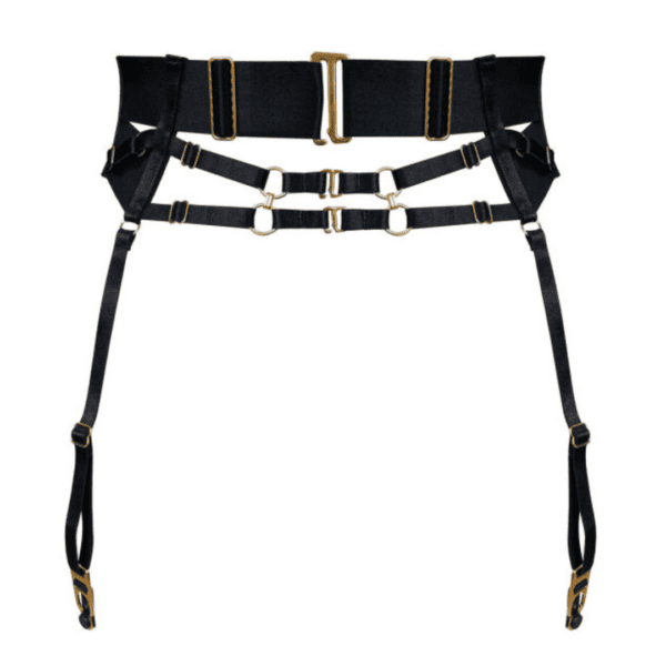 Black elastic suspender belt from the Bordelle Retta collection.