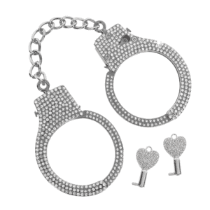 Silver-plated handcuffs.