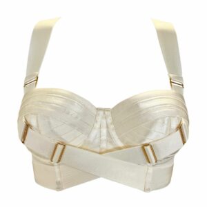 Packshot of the Front of the Cream Bustier Bra