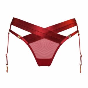 Packshot of Red Suspender Belt Front Panties