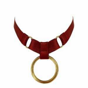 Packshot of Front of Necklace Ring color Red