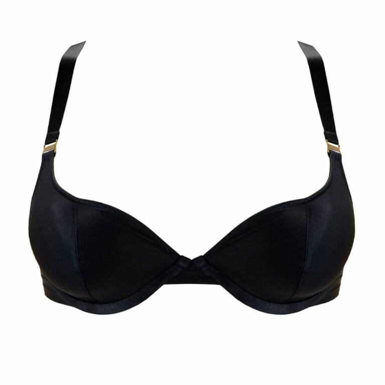 Black Silk Push-Up Bra Front Packshot