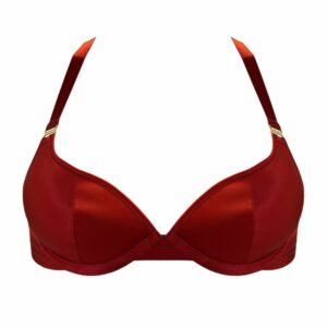 Packshot du Devant du Soutien-Gorge Push-Up en Soie couleur Rouge