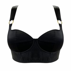 Black Silk Bustier Front Packshot