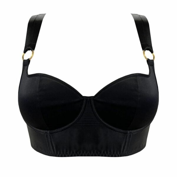 Bustier de seda negro