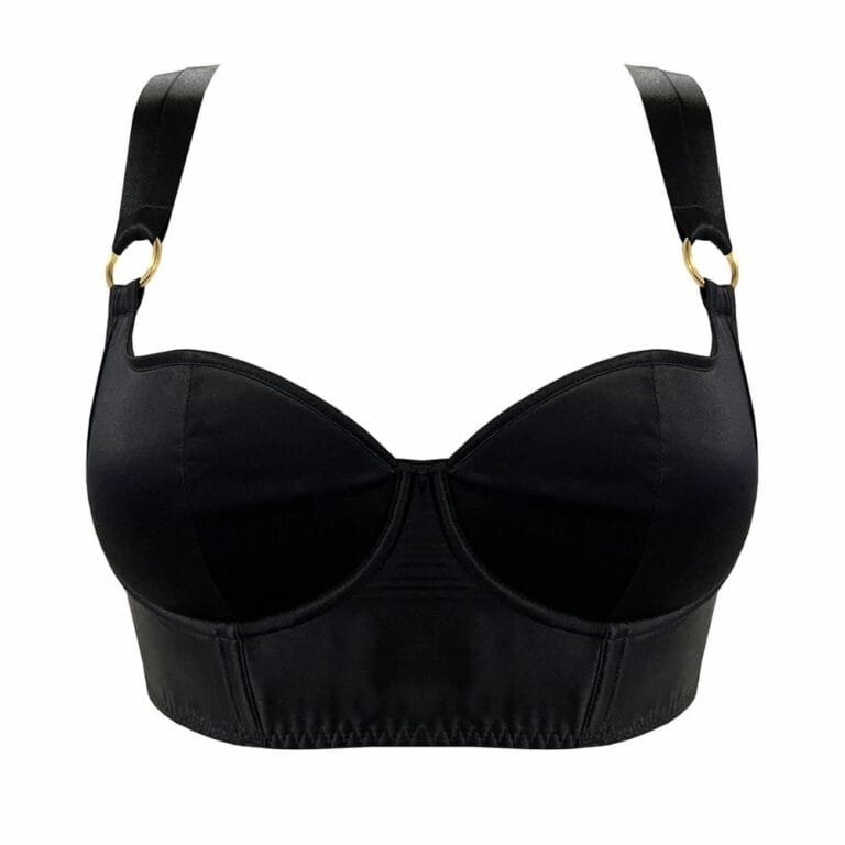 Black Silk Bustier Front Packshot