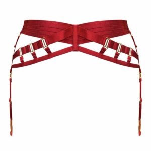 Packshot of the front of the Suspender Belt straps in Red