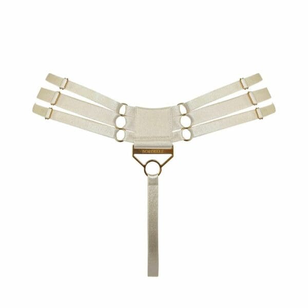 Packshot of the Back of the Multi-Strap Thong in Cream color