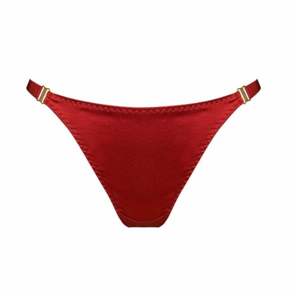 Tanga de seda satinada roja Packshot frontal